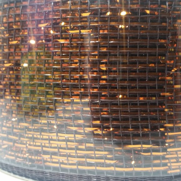 2 Rolls Deco Mesh Ribbon Brown Metallic - Picture 2 of 5